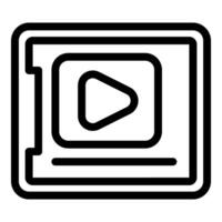 Play button icon in bold outline vector