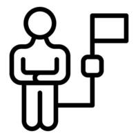 Icon of a person holding a flag vector