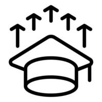 Simple line art illustration of a graduation cap representing education and achievement vector