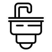 Black and white line art of a plug icon vector