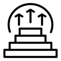 Productivity growth icon with arrows and steps vector