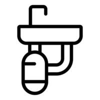 Line art icon of bathroom sink with faucet vector