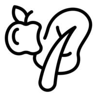 Outline drawing of apple and banana vector