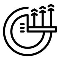 Profit growth icon with arrows and pie chart vector