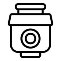 Line art icon of a modern trash can vector
