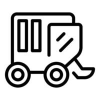Garbage container on wheels line icon vector