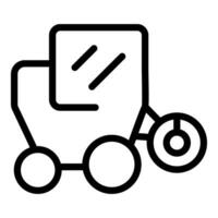 Black line icon of a cement mixer vector