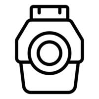 Black and white line art icon representing a professional dslr camera vector