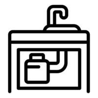 Outline icon of a podium with a microphone vector