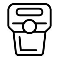 Black and white line art of compact camera icon vector