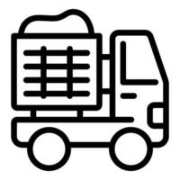 Line art illustration of a delivery truck vector