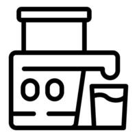 Line art icon of blender and glass vector