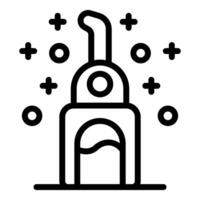 Simple line icon of an astronomical observatory with stars vector