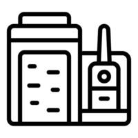 Walkie talkie and clipboard line icon vector