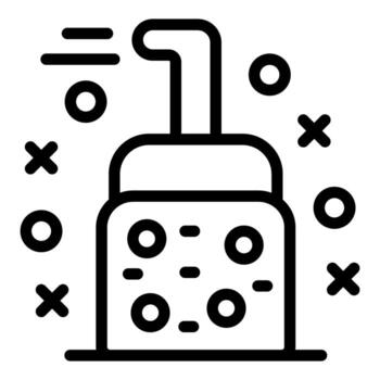 Black and white line art of a retro space invader icon vector