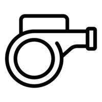 Black and white whistle icon illustration vector