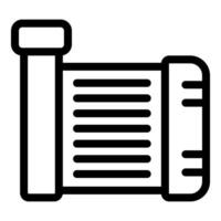 Black and white icon of a scroll vector
