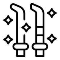 Magical bamboo sticks with sparkles icon vector