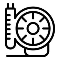 coche neumático y presión calibre línea icono vector