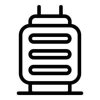 Black and white line icon of transformer vector