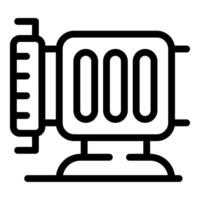 Black and white icon of a vintage camera vector