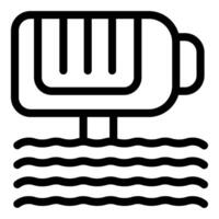 Black and white icon of a submersible water heater vector