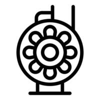 Black and white icon of circular machine part vector