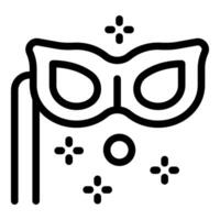 Black and white illustration of a masquerade mask with a festive design vector