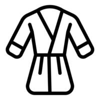 Simple black line icon of a cozy bathrobe on a white background vector