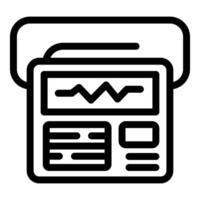 Black and white line icon of a digital oscilloscope for electronic measurements vector