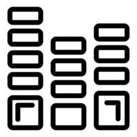 simplista negro y blanco sonido barras y jugar íconos vector