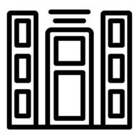 Modern city building icon outline vector