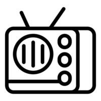 Black and white outline of a vintage television set, suitable for various designs and interfaces vector