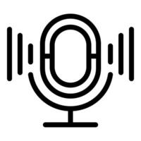 icon of a microphone with sound waves, ideal for podcast and audiothemed designs vector