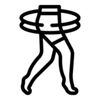Black and white line art of a hula hoop in use vector