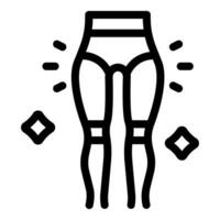 Black outline icon of slimming pants for fitness and weight loss concepts vector
