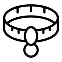Black and white illustration of a dog's collar with a tag vector