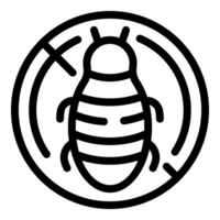 Simplified bedbug icon within circular outline vector