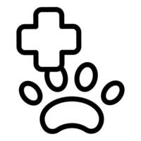 Veterinary care symbol with pet paw and cross vector