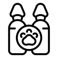 Cartoon oxygen tanks with paw print emblem vector