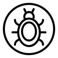 Black and white icon of a bug vector