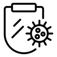 Clipboard with virus icon line art vector