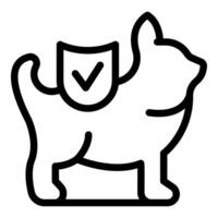 Security cat icon with shield vector