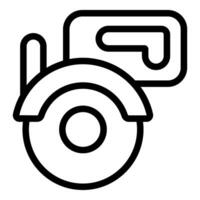 Black and white line art of camera icon vector
