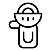 Black and white line art of a cartoon astronaut suitable for various design needs vector