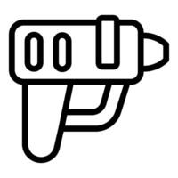 Black and white linear space gun icon vector