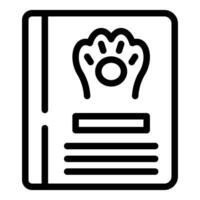 Cookbook icon with paw print design vector