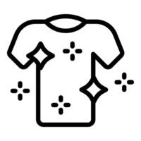 Sparkling clean tshirt line icon vector