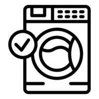 Laundry day icon washing machine with checkmark vector