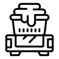 Minimalistic line art of a toaster with bread vector